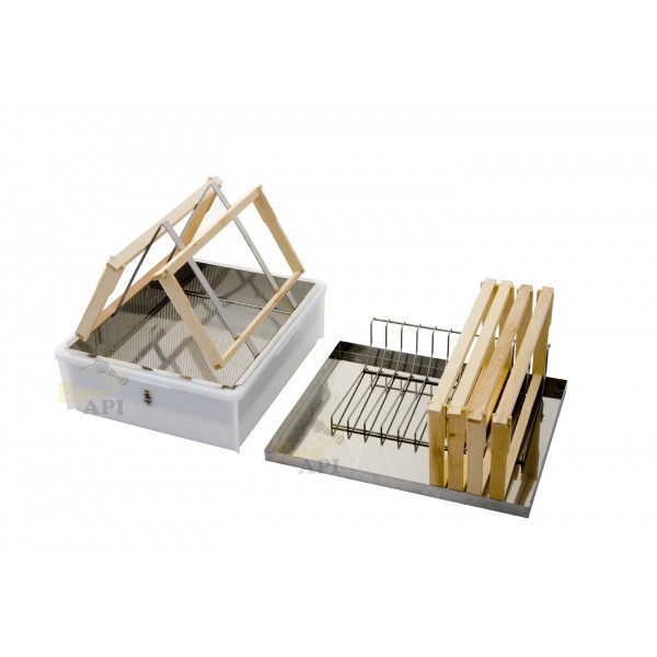 Bac à désoperculer 2 pers. + chevalet inox