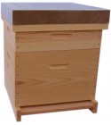 Ruche en bois Dadant 10 cadres avec Plancher BOIS et toit BOIS + MÉTAL